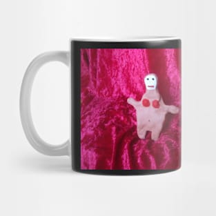 Clay Woman on Red Velvet Mug